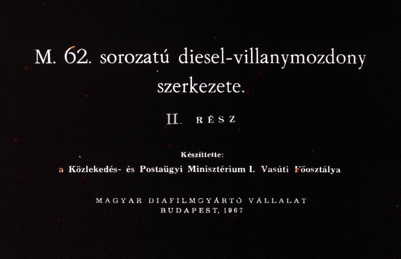 M. 62.  sorozatu diesel - villanymozdony szerkezete II.