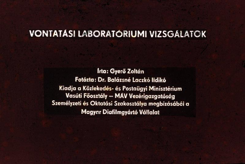 Vontatási laboratóriumi vizsgálatok